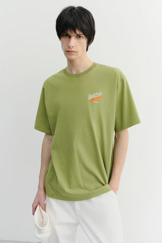 UNISEX SUMMER HOLIDAY SURF BOARD T-SHIRT OLIVE GREEN