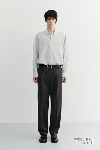UNISEX SEERSUCKER BD SHIRT IVORY CHECK