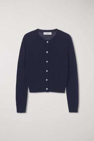 ESSENTIAL CREWNECK KNIT CARDIGAN DARK NAVY