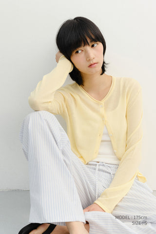 SUMMER ESSENTIAL CREWNECK CARDIGAN BUTTER