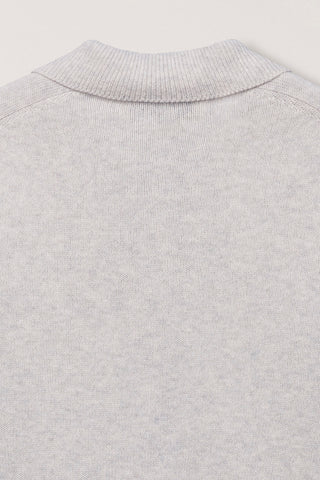 UNISEX COLLARED KNIT CARDIGAN LIGHT MELANGE GREY