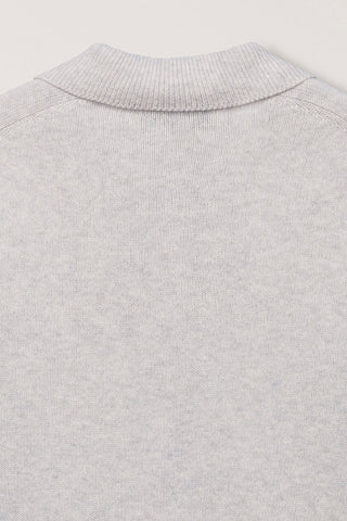 UNISEX COLLARED KNIT CARDIGAN LIGHT MELANGE GREY