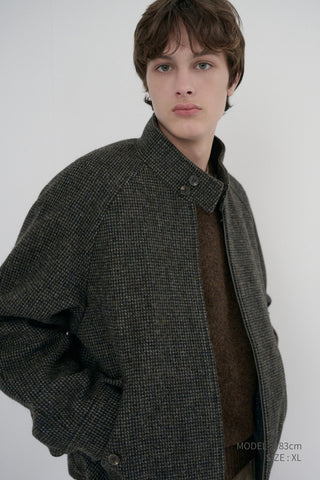 UNISEX HARRINGTON WOOL BLOUSON BROWN