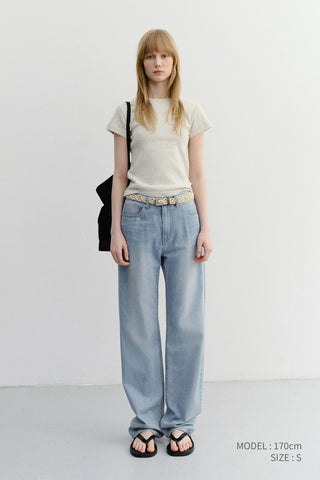 RELAXED SUMMER DENIM PANTS LIGHT BLUE