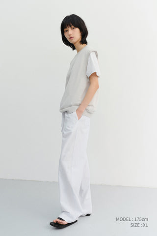 UNISEX SHEER LAYERING KNIT VEST LIGHT GREY