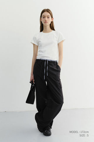 CURVED HEM SLIM TOP WHITE