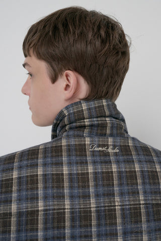 UNISEX QUILTED FLANNEL SHIRT BROWN CHECK