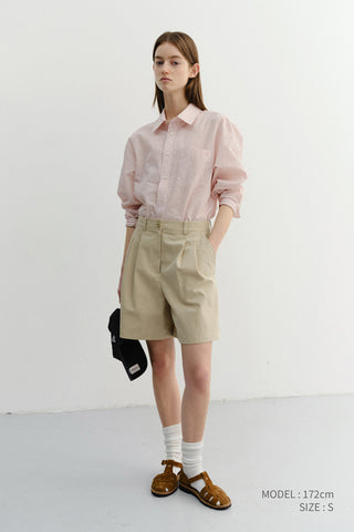 UNISEX SUMMER BREEZE STRIPED OVERSHIRT SOFT PINK