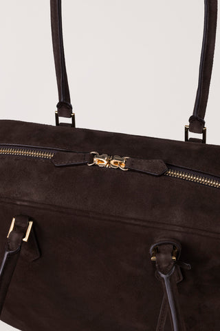 CLASSIC 28 SUEDE BAG DEEP BROWN