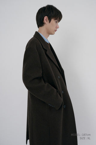 UNISEX BOXY TAILORED COAT DEEP BROWN