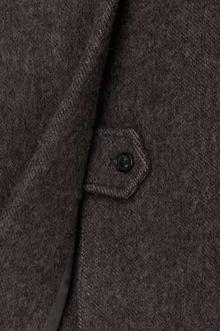 UNISEX LOOSE DOUBLE-BREASTED COAT BROWN MELANGE
