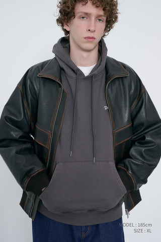 UNISEX GARMENT DYED HOODIE BLACK