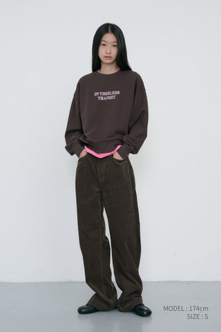UNISEX SLOGAN SWEATSHIRT BROWN
