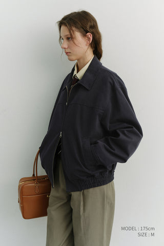 UNISEX COLLARED BLOUSON JACKET NAVY