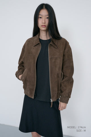 UNISEX REFINED SUEDE BLOUSON TAUPE SUEDE