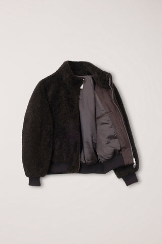 UNISEX BOA FLEECE BLOUSON DARK BROWN