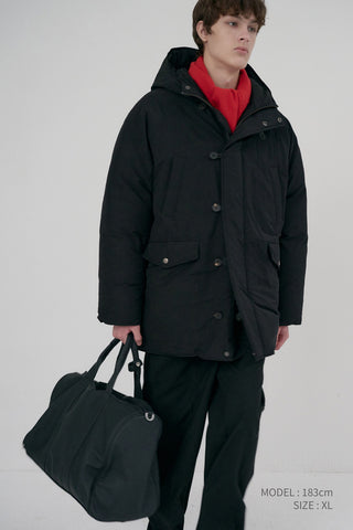 UNISEX GOOSE DOWN PARKA JACKET BLACK