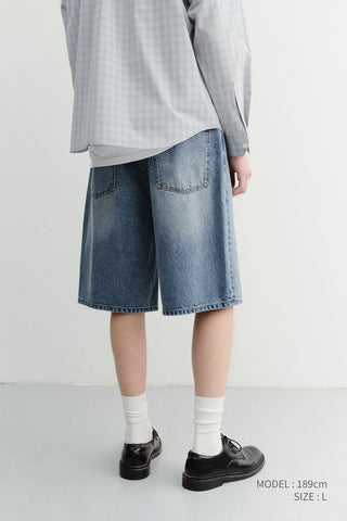 CLASSIC BAGGY DENIM SHORTS VINTAGE BLUE