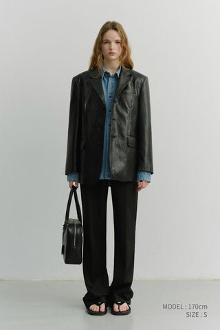 STRAIGHT SLACKS BLACK