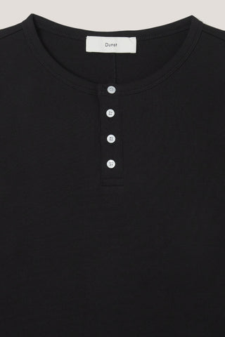 UNISEX HENLEY-NECK T-SHIRT BLACK