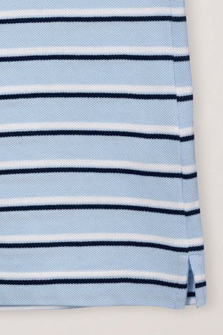 UNISEX STRIPED POLO SHIRT SOFT BLUE