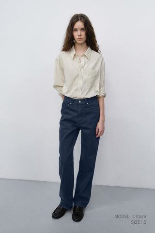 ESSENTIAL STRAIGHT COLORED JEANS BLUE NAVY