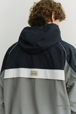 UNISEX BLOCKED WINDBREAKER NAVY
