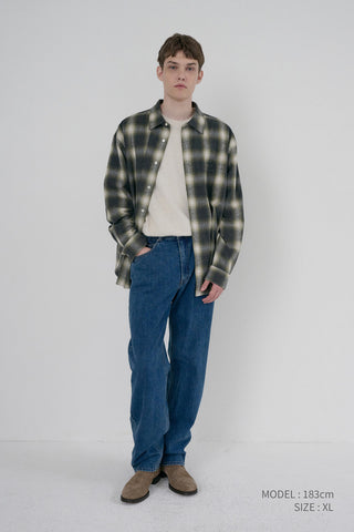 UNISEX WINTER FLANNEL CHECKED SHIRT OLIVE GREEN