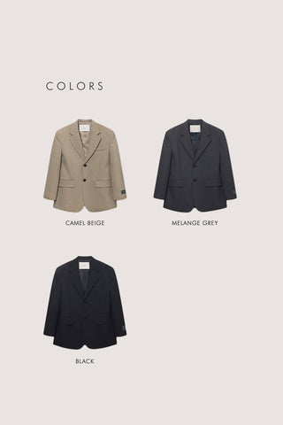 UNISEX OVERSIZED WOOL BLAZER CAMEL BEIGE
