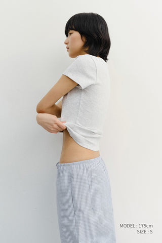 CLASSIC SCOOP NECK TOP LIGHT MELANGE GREY