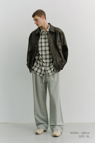 UNISEX 2-WAY OVERSIZED CHECKED SHIRT BLACK OMBRE CHECK