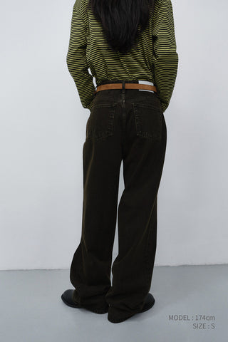 RELAXED WIDE JEANS DYED BROWN