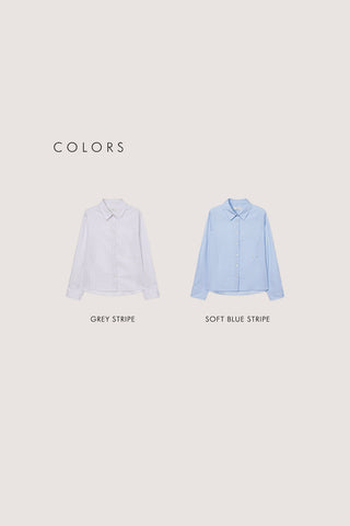 2-WAY ESSENTIAL STRIPED SHIRT SOFT BLUE STRIPE
