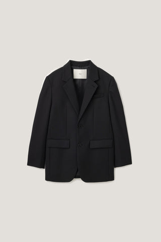 UNISEX 2 BUTTON WOOL BLAZER BLACK