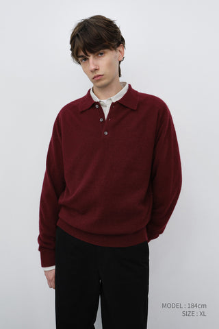 UNISEX COLLARED SWEATER BURGUNDY