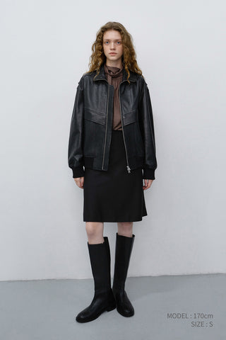 BIAS MIDI STRIPED SKIRT BLACK STRIPE
