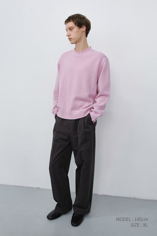 UNISEX CHUNKY ROLL NECK SWEATER SOFT PINK