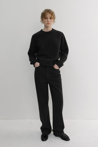 BRUSHED STRAIGHT JEANS BLACK