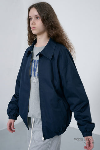 UNISEX COLLARED BLOUSON JACKET NAVY