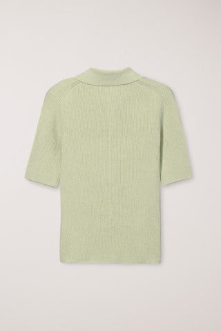 BUTTONED SLIM POLO KNIT MINT