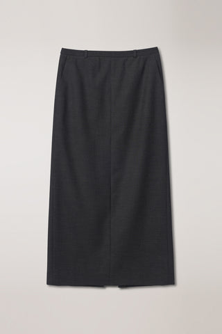 H-LINE STRIPED MAXI SKIRT GREY STRIPE