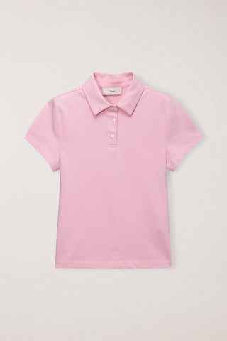 CROPPED SLIM COLLARED T-SHIRT PINK