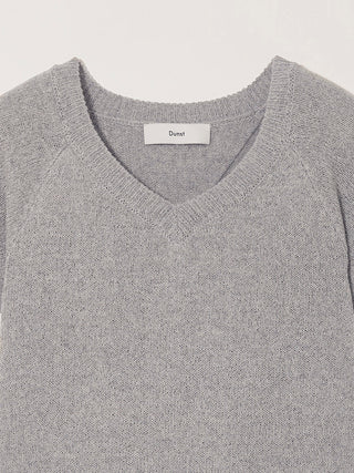 SUMMER LINEN V-NECK KNIT MELANGE GREY