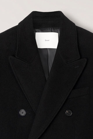 UNISEX TAILORED DOUBLE-BREASTED CASHMERE COAT BLACK