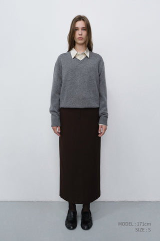 H-LINE LONG SKIRT BROWN