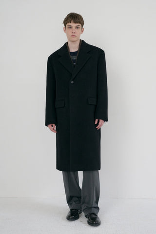 UNISEX BOXY TAILORED COAT BLACK
