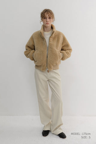 UNISEX BOA FLEECE BLOUSON CAMEL BEIGE
