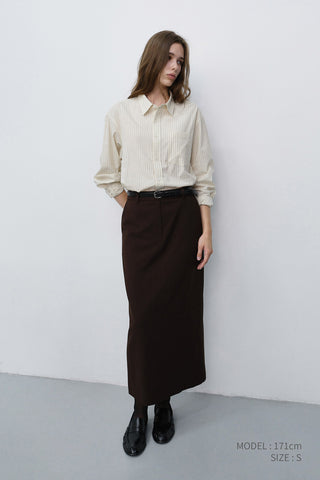 H-LINE LONG SKIRT BROWN