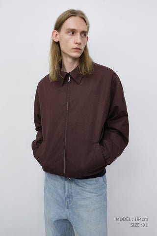 UNISEX COLLARED BLOUSON JACKET BROWN