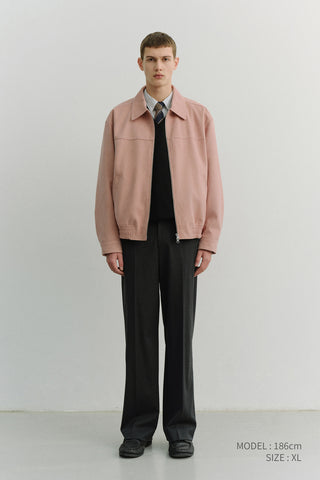 UNISEX ALTER-SUEDE COLLARED BLOUSON SOFT PINK